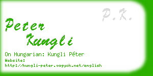 peter kungli business card